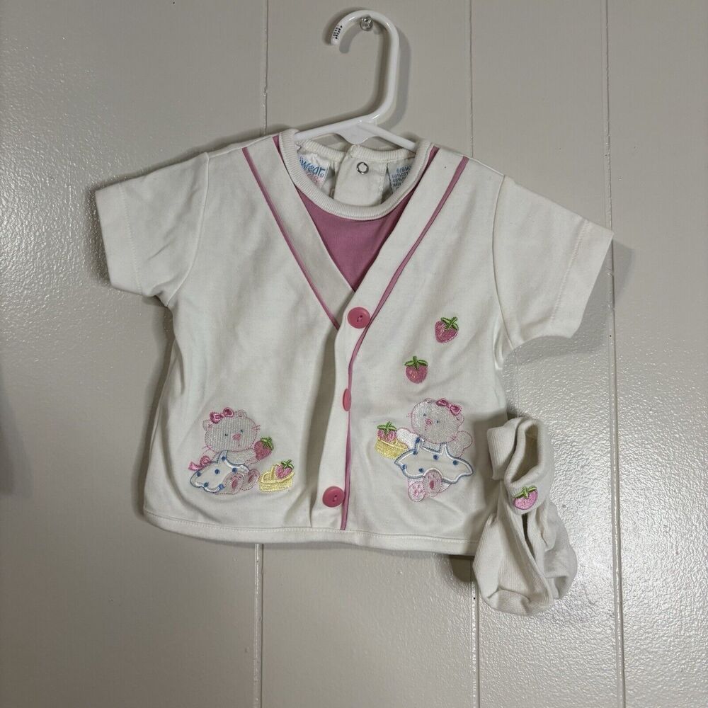 Miniwear Classics Size 6/9m 60% Cotton Set New‎ W/o Tags Top And Booties